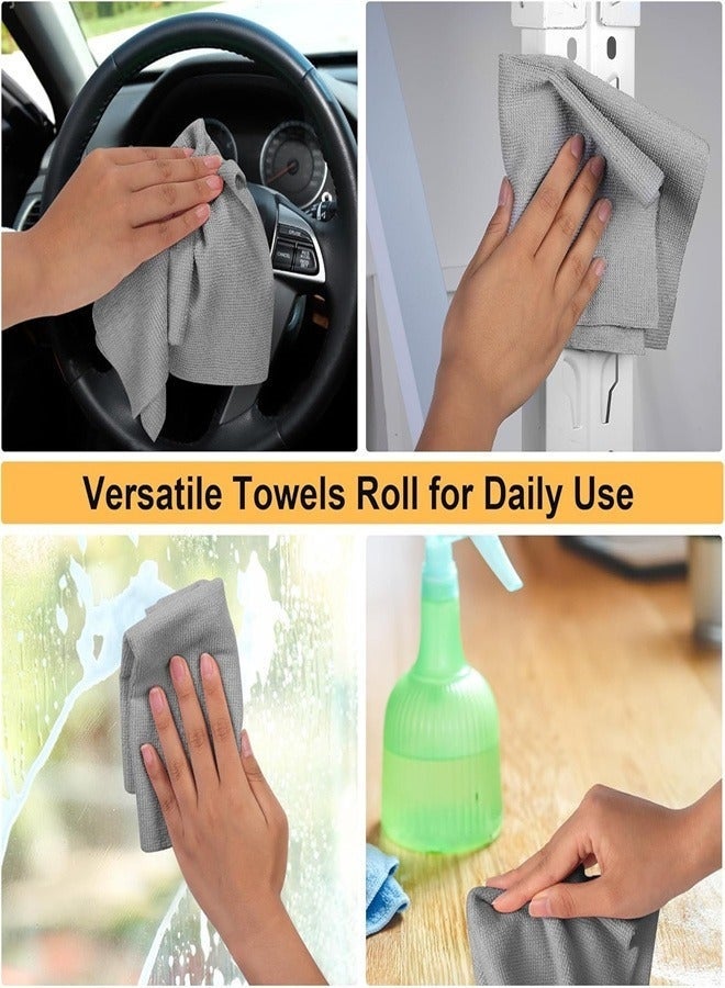 HOMESTAR 1 Roll Microfiber Cleaning Cloth Roll, Reusable Tear Away Towels, All-Purpose Absorbent Rags, Lint Free Dusting Cloth, Washable Shop Rags for Car, Bathroom, Kitchen, Window - Image 5